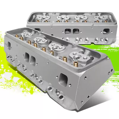 2x Aluminum Bare Straight Plug Cylinder Head For Small Block Chevy SBC 302 350 • $350