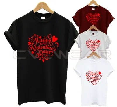 £8.99 • Buy Happy Valentines Day T Shirt Red Love Heart His Hers Lovers Gift Present Unisex 