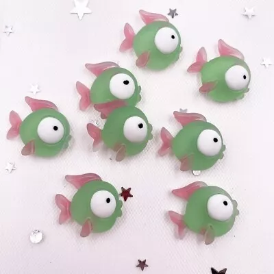 10pcs Colorful Resin Fish D Styles Ocean Animal Flatback Cabocchon Scrapbook • $12.86