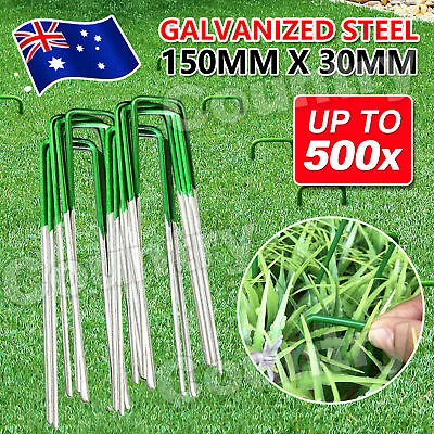 $65.95 • Buy 100x U Pin U-Shape Peg Weed Mat Tent Tarpaulin Synthetic Grass Lawn