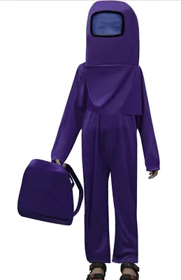 $14.98 • Buy Kids Purple Astronaut Adventure Costume Jumpsuit Backpack Size Medium Cosplay