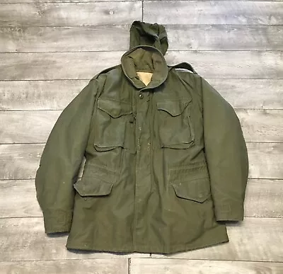 MUS Army M65 OG107 Vietnam Field Coat Jacket Size Small 1960s W/ Liner Vintage • $161.47