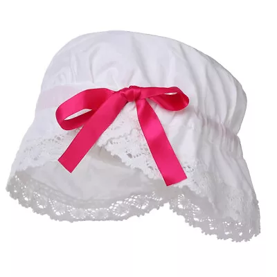 Colonial Lady MOP Hat With Bowknot Bonnet Maid Pionner Headpiece Carnival Hat • $8.99