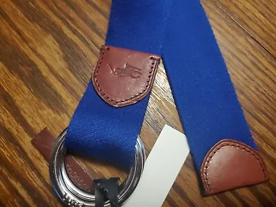 Polo Ralph Lauren Belt XL NWT Royal Blue Leather Accents D-Ring Buckle  • $24.09