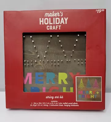 Makers Holiday Craft Christmas String Art Kit Wood Plank New Open Box • $8.96