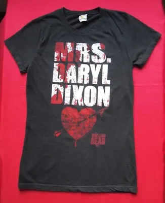 MRS DARYL DIXON Shirt WALKING DEAD Bloody Heart Arrow JUNIORS XL Top T-Shirt Tee • $8.89