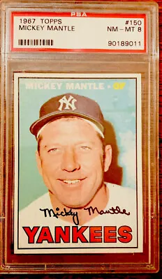1967 Topps #150 Mickey Mantle PSA 8 Nr Mt Mt HOF • $2850