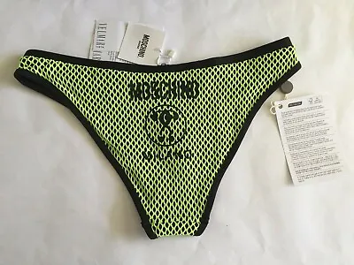 Moschino Women's Swimwear  Green Mesh Logo Bikini Bottom US Size 8M • $49.99