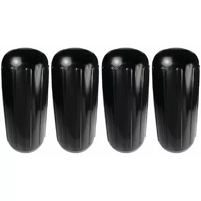 4 Pack 8 Inch X 20 Inch Center Hole Black Inflatable Vinyl Fenders For Boats • $223.63