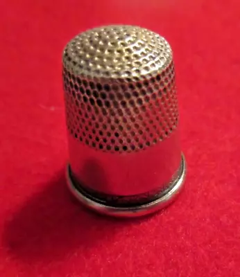 COLLECT: Vintage ~ ROLLED-EDGE-Silver-tone Size: 8 Metal Sewing Thimble~VG-JX4 • $6.95