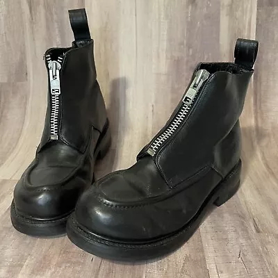 MURO Boots Black Leather Goth Punk Grunge Shoe Zip Sz 40/9 Goodyear Welt Unisex • $119.20