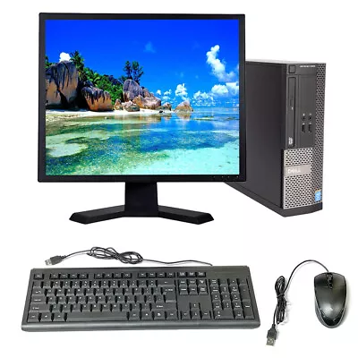 Dell Desktop I3 Computer PC SFF 8GB RAM 500GB HD 19  LCD Monitor Windows 10 WiFi • $139.26