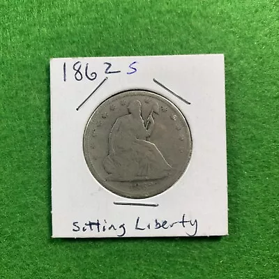 1862 S Seated Liberty Half Dollar Good + Nice Coin • $54.87