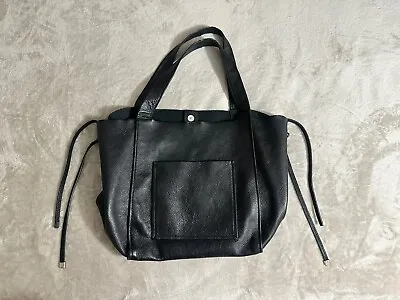 Zara Black Leather Shopper Tote Bag One Size • $50