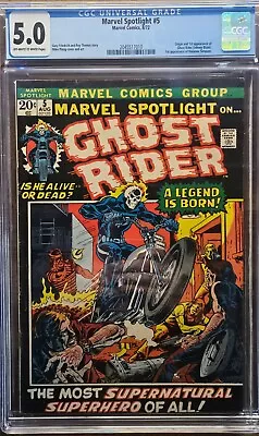 Marvel Spotlight #5 Origin & 1st App. Ghost Rider Marvel Comic 1972 CGC 5.0 • $1250