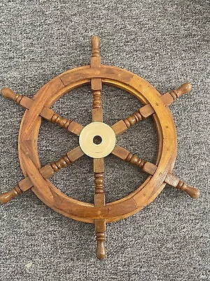 £69.99 • Buy 24  Brass Finishing Wooden Steering Ship Wheel Pirate Vintage Wall Boat Décor