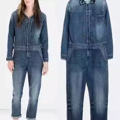 Zara Womens Denim Utility Jumpsuit Medium • $54.88