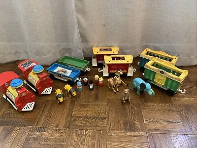 Vintage Fisher Price Little People Circus Train X 2 With Animals And People • $49.99