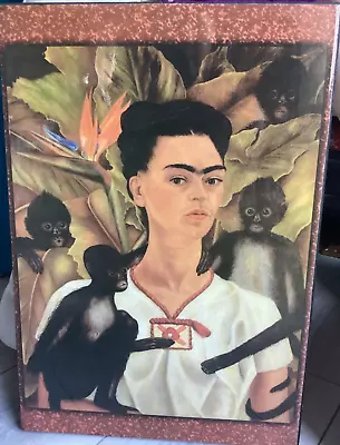 Frida Kahlo Self PORTRAIT  W MONKEYS Laminated Frame • $119