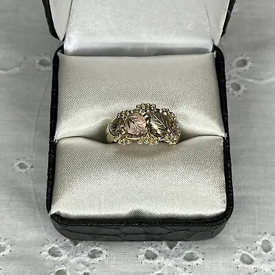 Vintage 10K Black Hills Gold Leaf Grape Band Ring Size 6 • $299.95