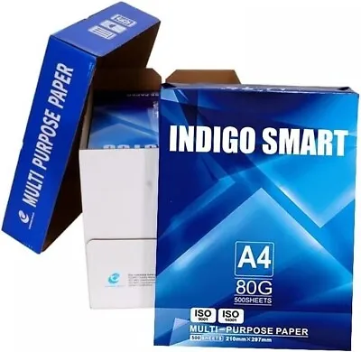 Indigo Smart A4 Printer Paper 5 Reams Of 500 A4 Copier 80gsm Certified White • £16.99