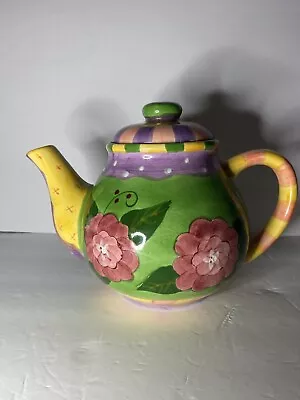Milson & Louis Teapot Green Pink Purple Yellow Ceramic • $14.99