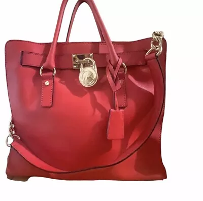 Michael Kors Large Hamilton Bag Reddish Orange With Gold Detail • $90