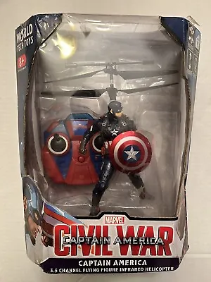 NEW World Tech Toy CAPTAIN AMERICA Channel Flying Figure Helicopter NIB Marvel • $19