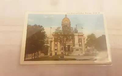 Court House And Soldiers Monument Mercer PA Postcard. Written On Unposted • $5