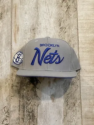 NBA Brooklyn Nets MITCHELL & NESS Snapback Cap Hat Grey Blue ONE SIZE- Rare- FS! • $32.95