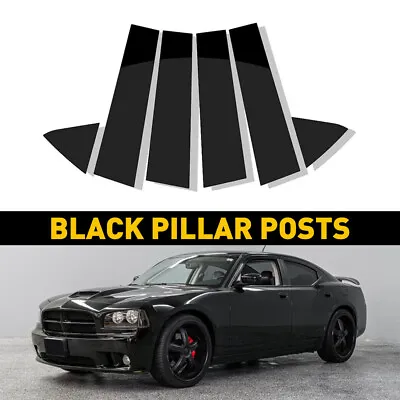 US For Dodge Charger 2006-2010 Glossy Black Pillar Posts Door Window Trim Cover • $14.99