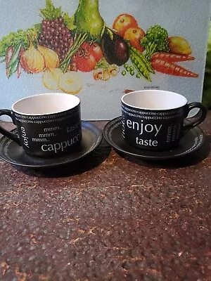 Rayware Expressions Cappuccino Coffee Cups And Saucers • £12