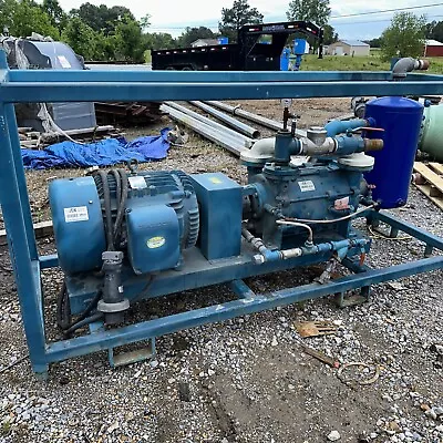 $3000 • Buy Kinney Liquid Ring Pump With 25hp Motor Skid. Pump Model: KLRC-300kfa2-s
