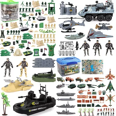  Toy Soldiers Army Men Toys Figures Vehicles Tanks Planes Playset Kids Gift • £14.99