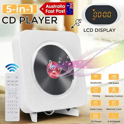 5 In 1 Portable CD Player MP3 Speaker USB FM Bluetooth Audio Radio HIFI LCD AUX • $60.79