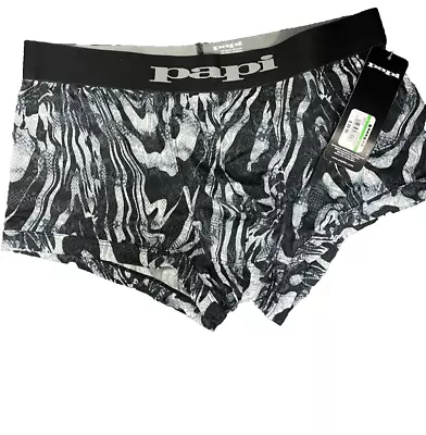 Papi Zebra  Brazilian Trunks  626599-036 Men's Boxer Black L BNWT • $5.99