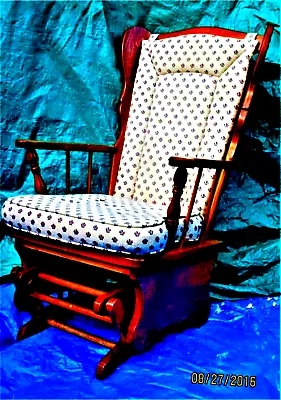 Oak Glider Coshioned Chair Vintage Mid Century • $250