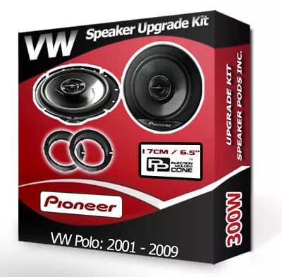 VW Polo Front Door Speakers Pioneer Car Speakers + Adaptor Pods 300W • £72.99