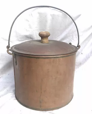 Vintage Copper Preserve Jam Pan Cooking Pot W Lid • $100