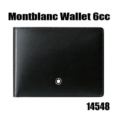 MontBlanc Men's Meisterstuck Black Leather Wallet 6cc #14548 Tracking Number • $197.02