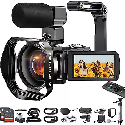 Camcorder Video Camera Ultra HD 4K 48MP Camcorder WIFI Camera Microphone Remote • $135.99