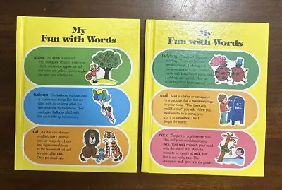 My Fun With Words Dictionary Kids Books Set Of 2 HB [A-K & L-K] 1974 Homeschool • $20