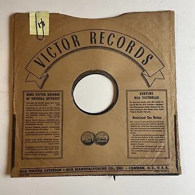 10  78 RPM Record Sleeves - Lot Of 10 Victor Record Sleeves (Bundle #13) • $10