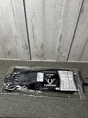 Adult TuffRider Black Leather Grippy Grain Half Chaps 100581 Size Small • $59.99