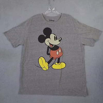 Mickey Mouse Shirt Women's 2X Gray Mad Engine Stencil Disney Portrait Casual • $12