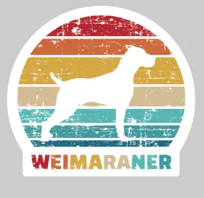 Weimaraner Silhouette Retro Vintage Surf Style Die Cut Glossy Vinyl Sticker • $3.50