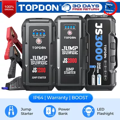 TOPDON 3000A 12V Gas/Diesel Lithium Jump Starter Portable Battery Booster  • $99.99