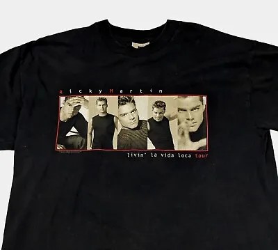 Vintage Ricky Martin 1999 Livin La Vida Loca Tour Concert T-Shirt XL • $21.95