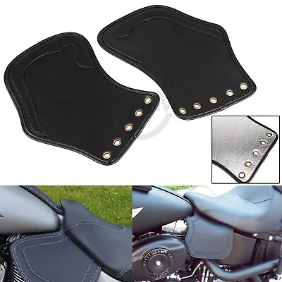Universal Motorcycle PU Leather Heat Saddle Shield Deflectors Black For Harley • $21.98