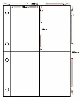 £7.65 • Buy 5  Extra Sleeves For Guardian Postcard Album 4 Pocket